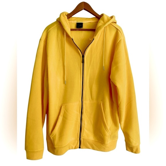 Rudolph Vibrant Yellow Hoodie Tracksuit Fleece Lined Loose Fit Size Large NWOT - Picture 2 of 15